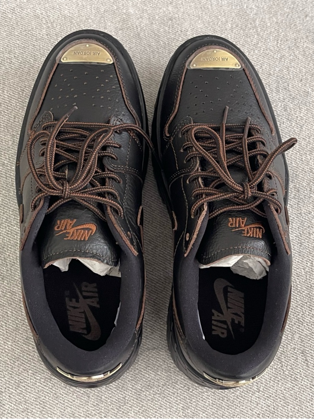 Size 8 - Nike WMNS Air Jordan 1 Brooklyn Low Leather Black Cacao HF3184-002 NEW - Picture 3 of 11